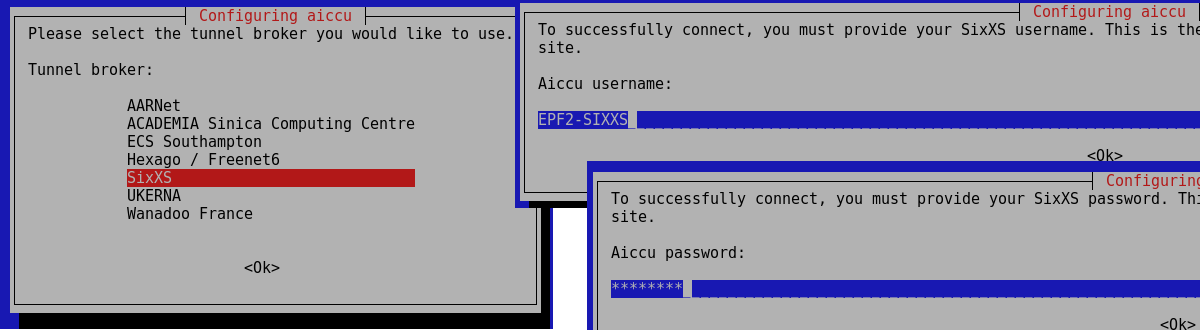 obr.3. SixXS aiccu installation